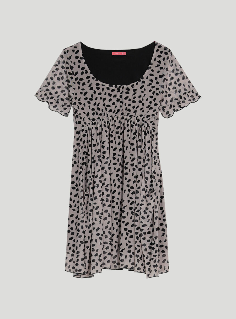 Vestido lactancia estampado animal print en tul - Imagen 7