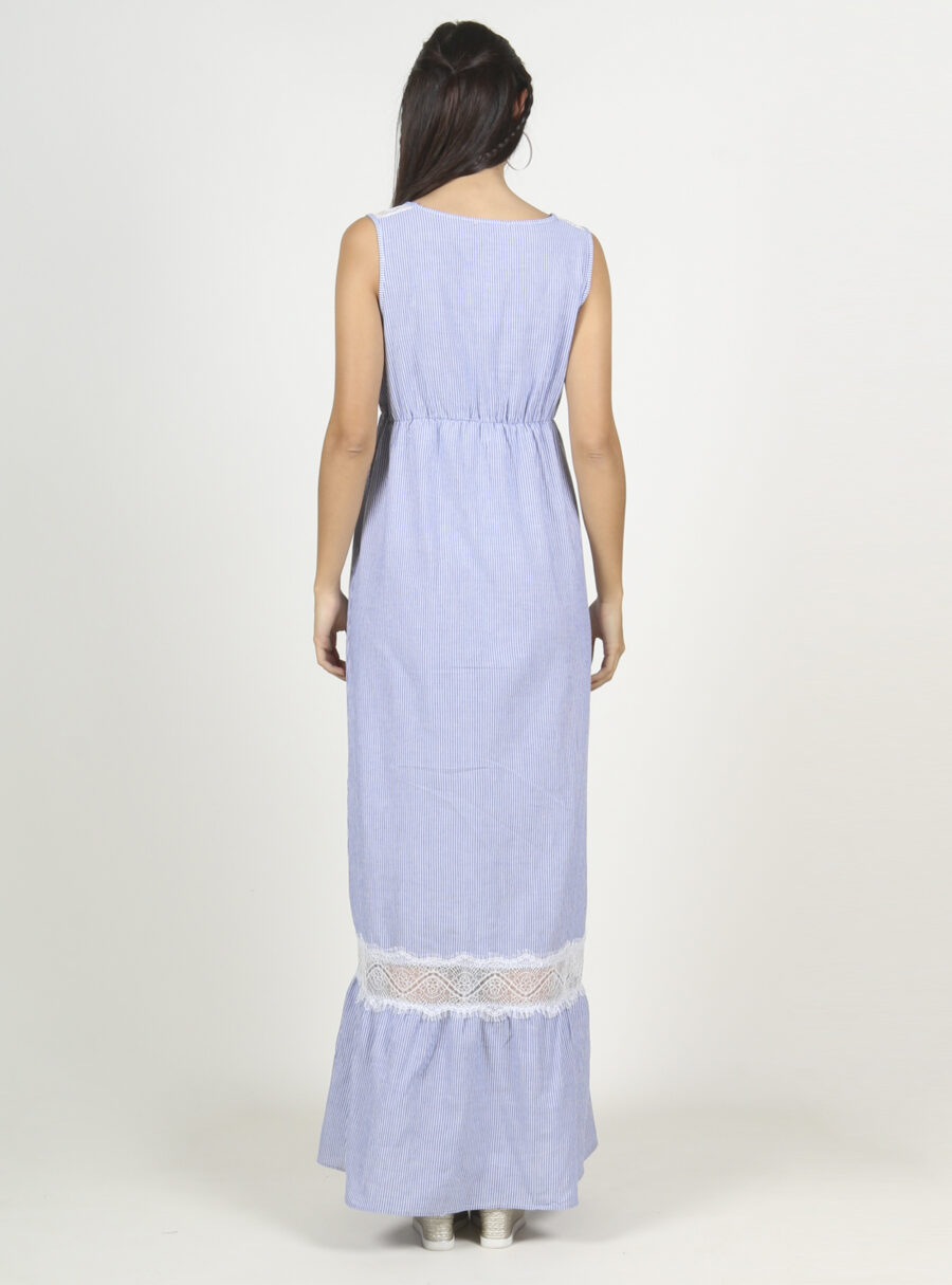 Maxivestido de rayas con crochette - Imagen 3