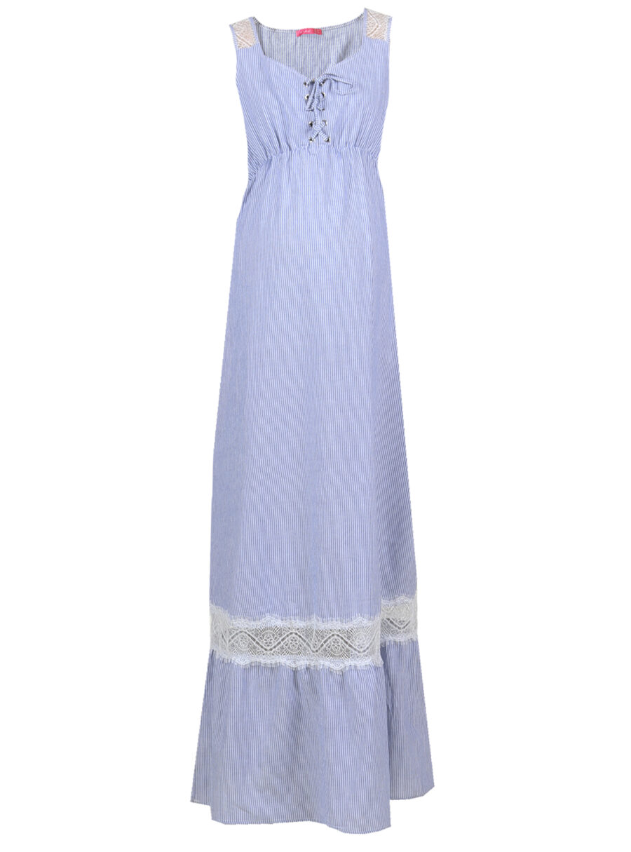 Maxivestido de rayas con crochette - Imagen 5