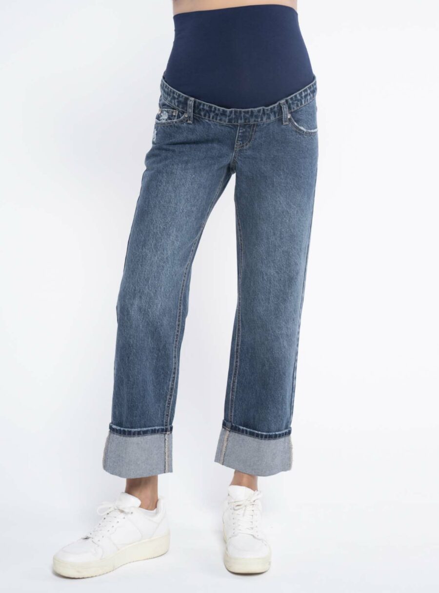 Jeans premamá straight con dobaldillo - Imagen 2