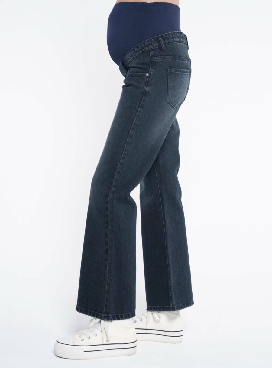 Jeans premamá acampanados azul oscuro - Imagen 2