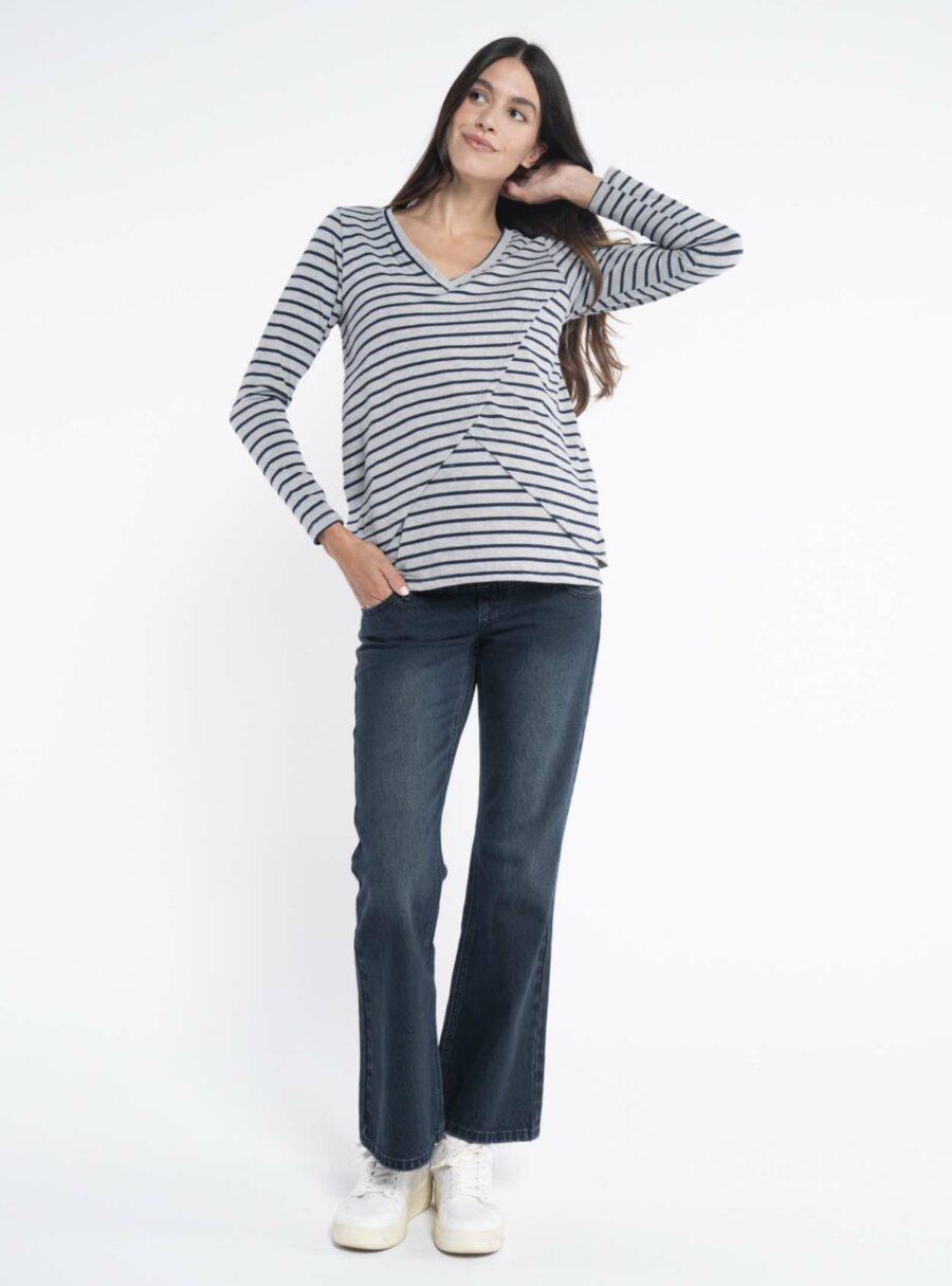 Jeans premamá acampanados azul oscuro - Imagen 4