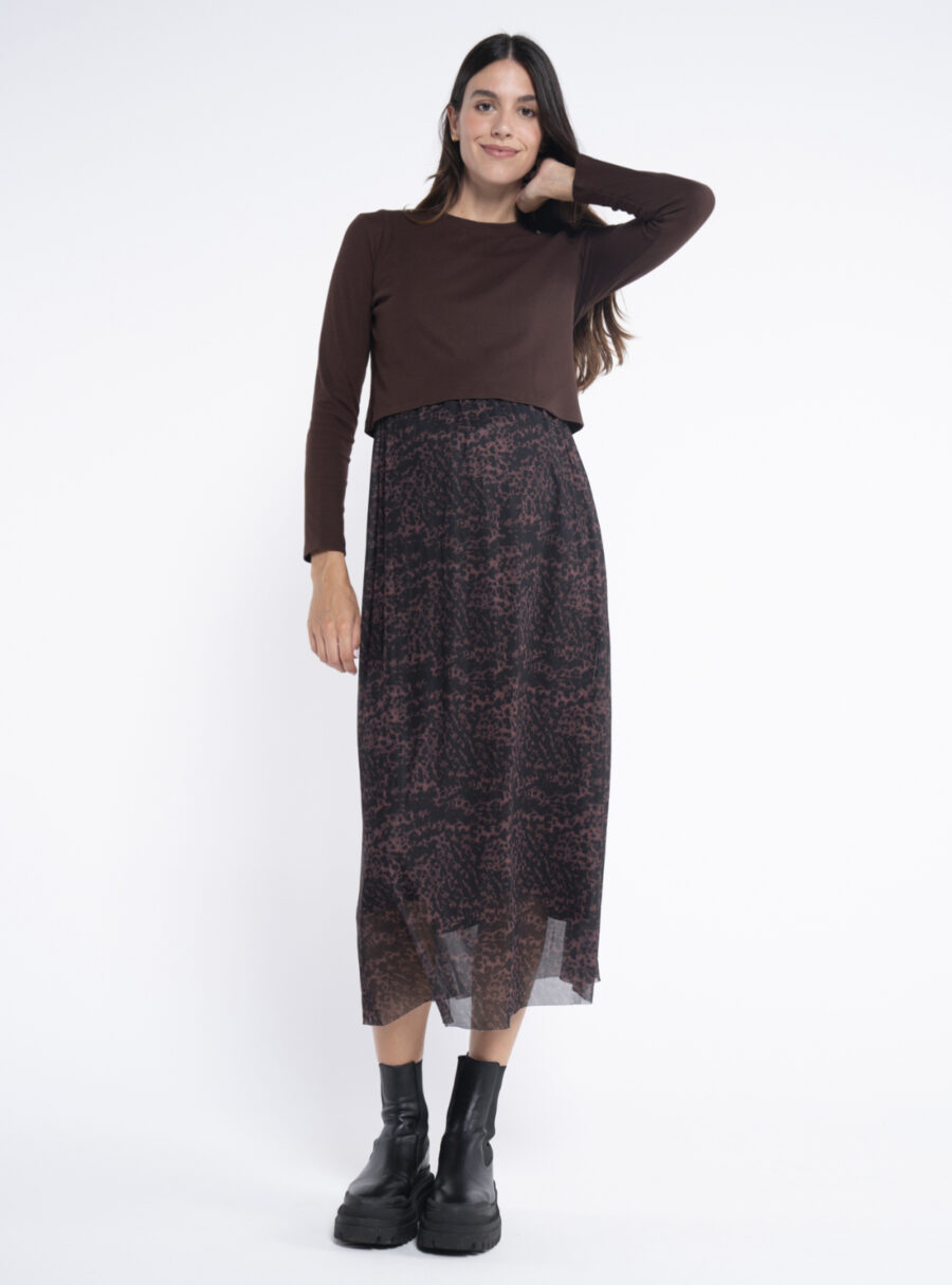 Vestido de lactancia de tul estampado - Imagen 4