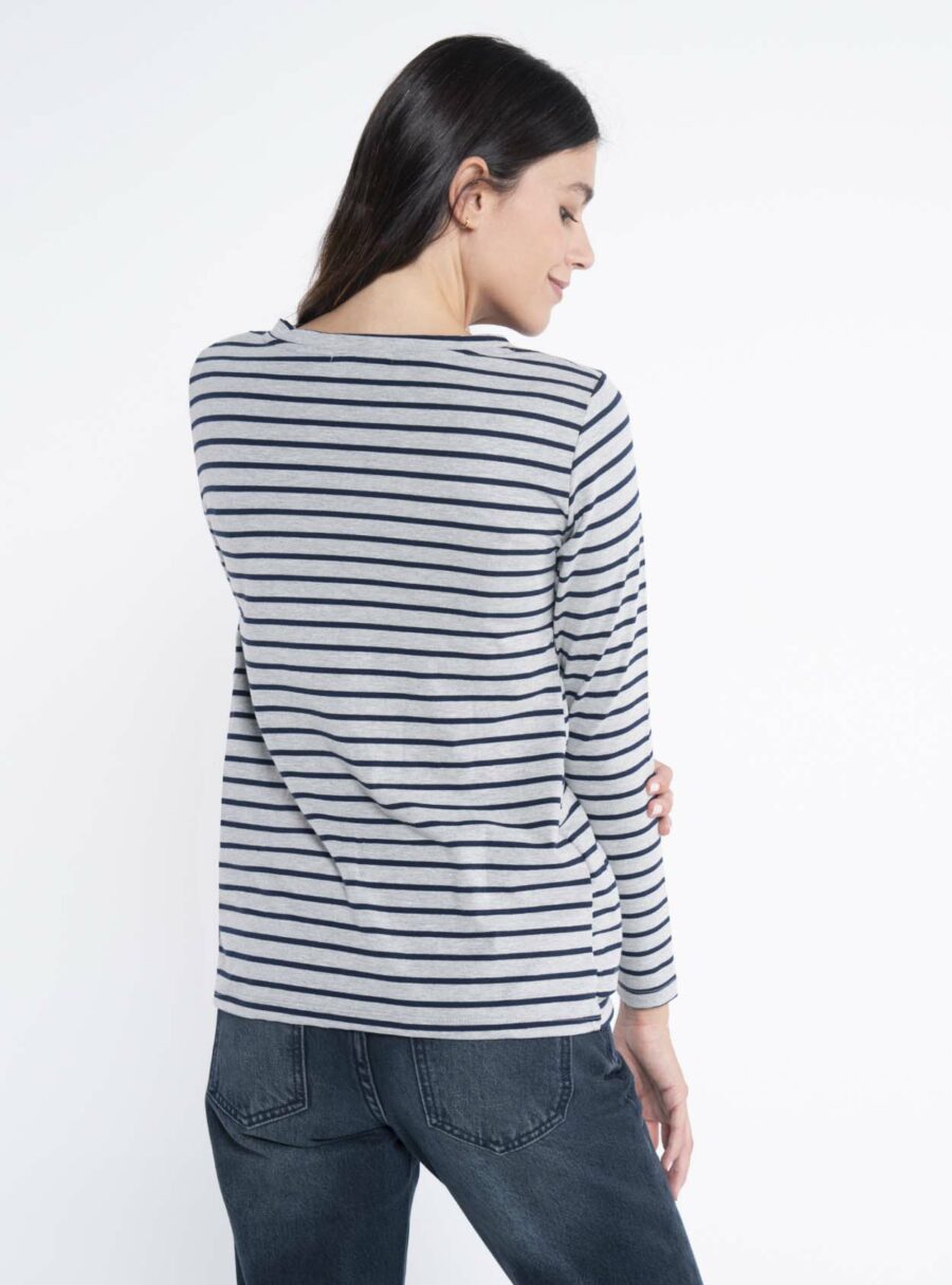 Camiseta rayada cruzada de lactancia - Imagen 3
