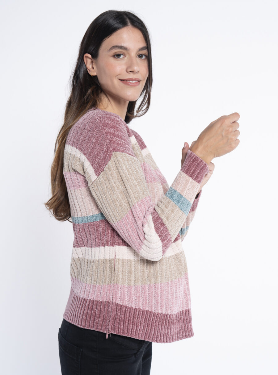 Jersey rayas de chenilla con cremalleras - Imagen 2
