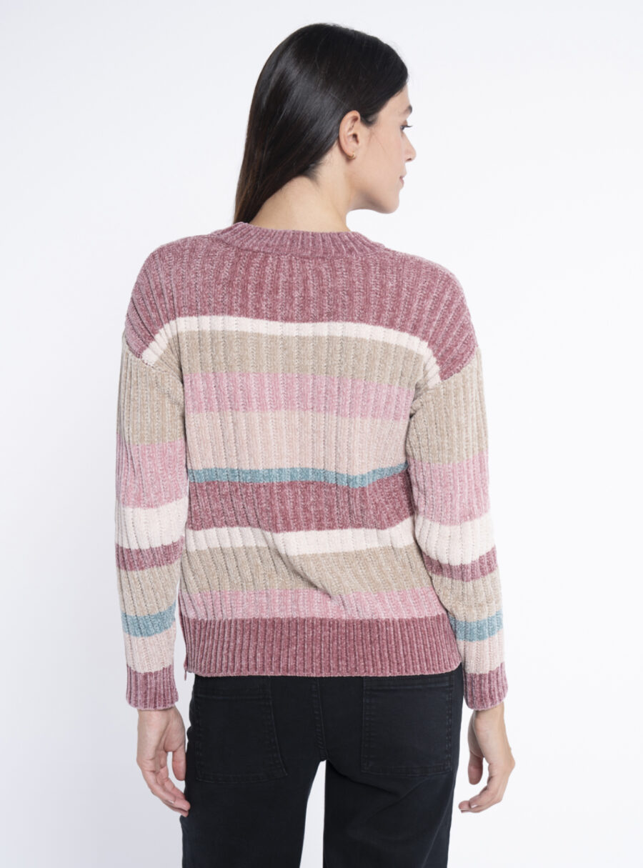 Jersey rayas de chenilla con cremalleras - Imagen 3