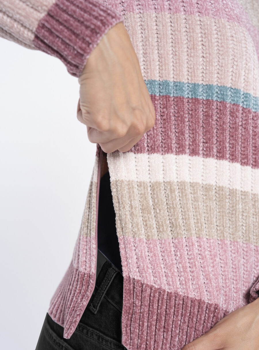 Jersey rayas de chenilla con cremalleras - Imagen 5