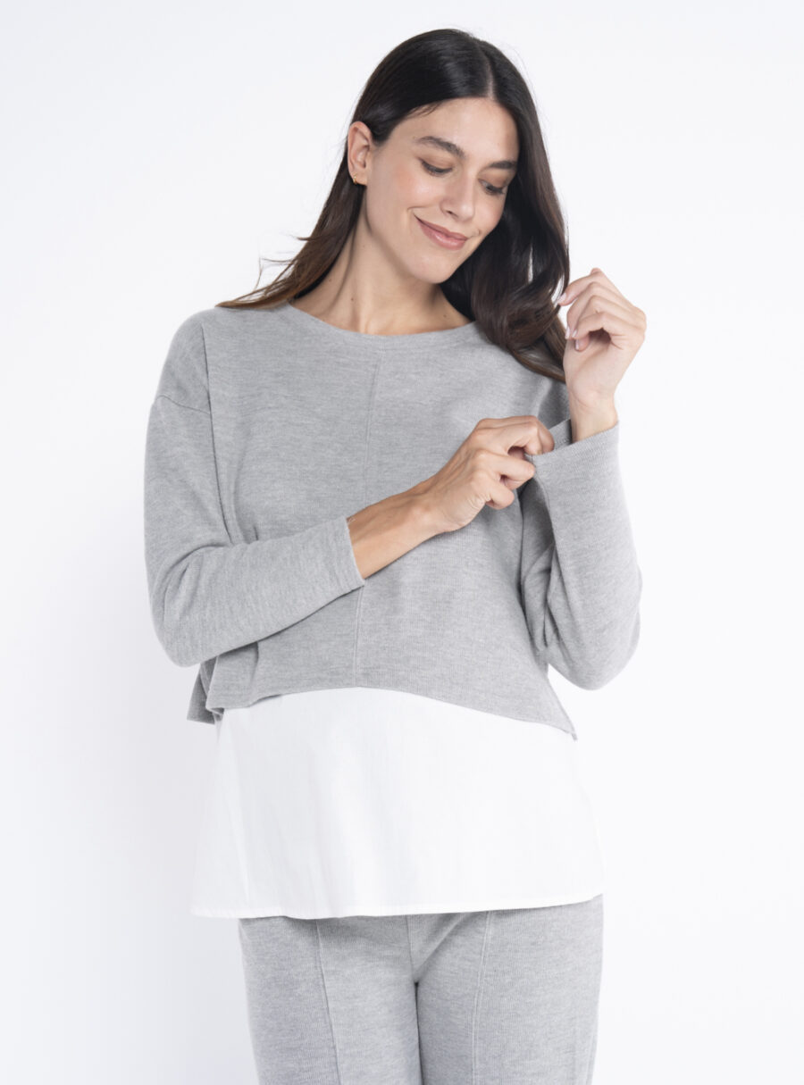 Jersey de lactancia con camisa falsa