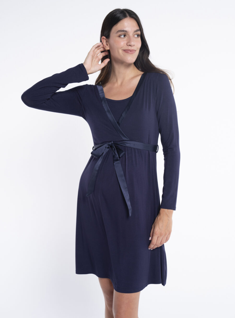 Camisón de lactancia con cinta satén
