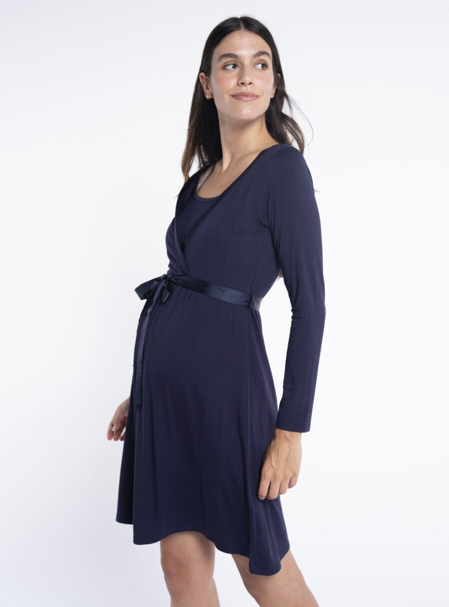 Camisón de lactancia con cinta satén - Imagen 2