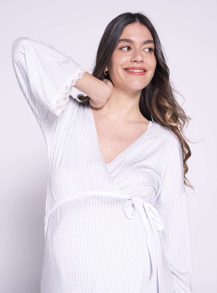 Bata premama estampado vichy - Imagen 2
