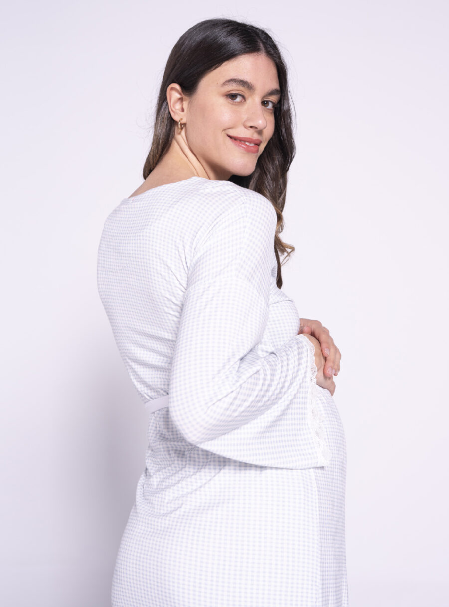 Bata premama estampado vichy - Imagen 3