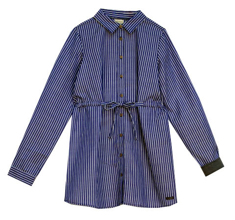 Camisa rayas con cinturón ajustable