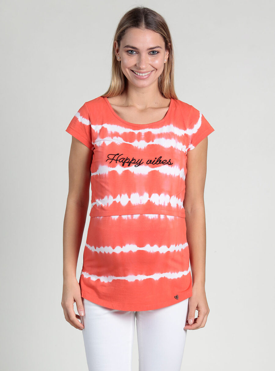 Camiseta lactancia de rayas tie-dye - Imagen 2
