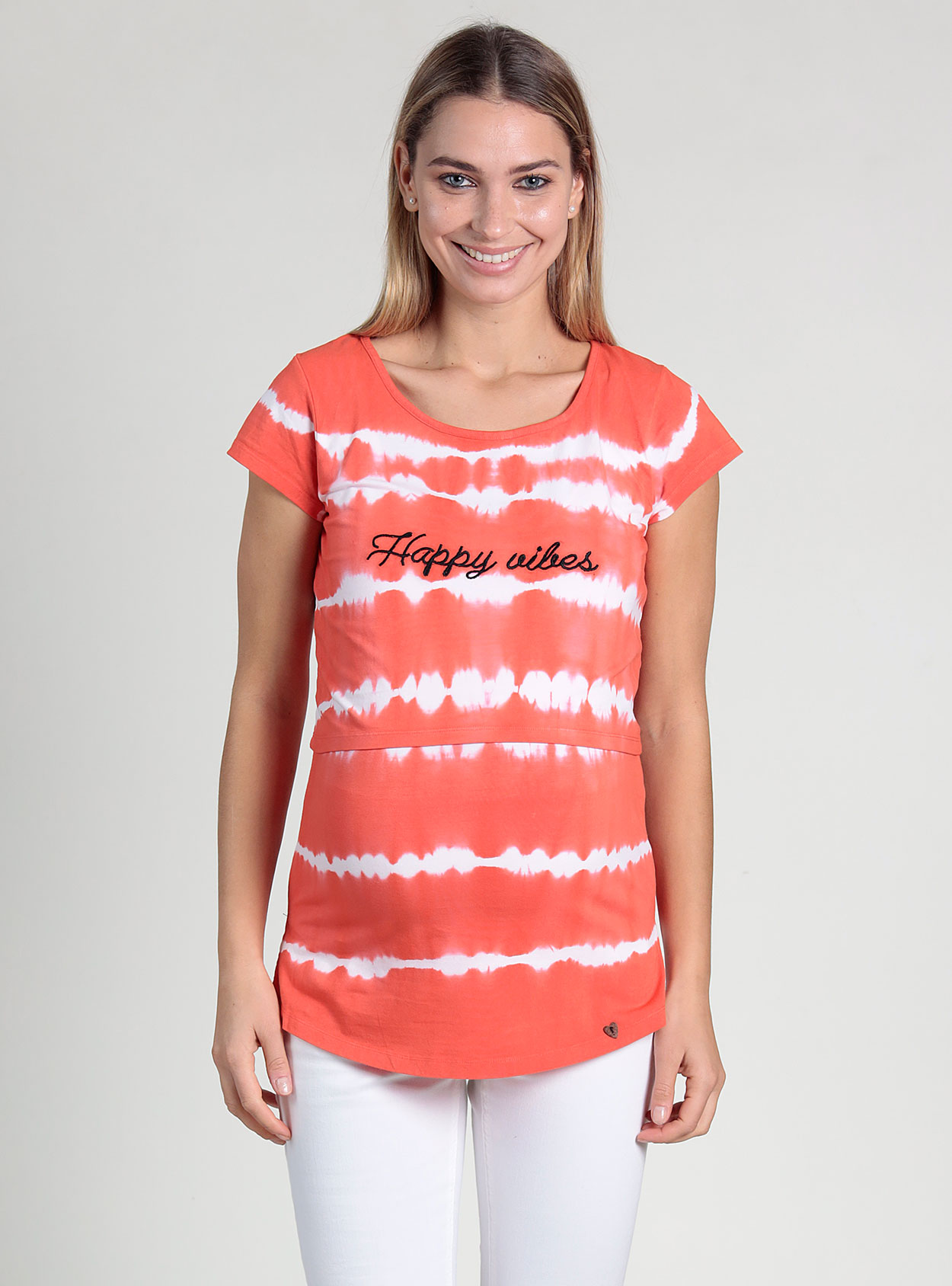 Camiseta lactancia de rayas tie-dye - Imagen 2