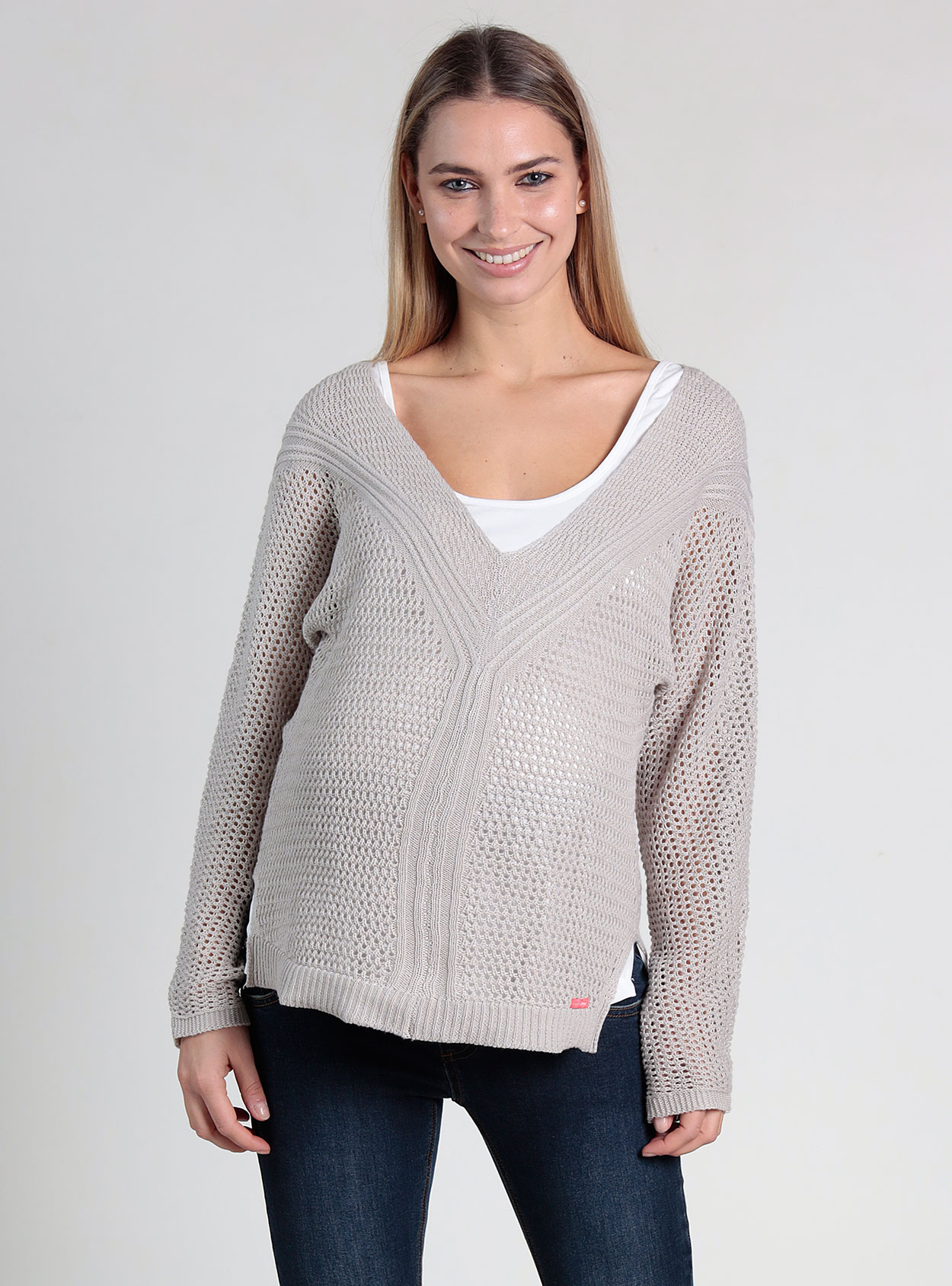 Jersey lactancia de calados con bajo camisa - Imagen 2
