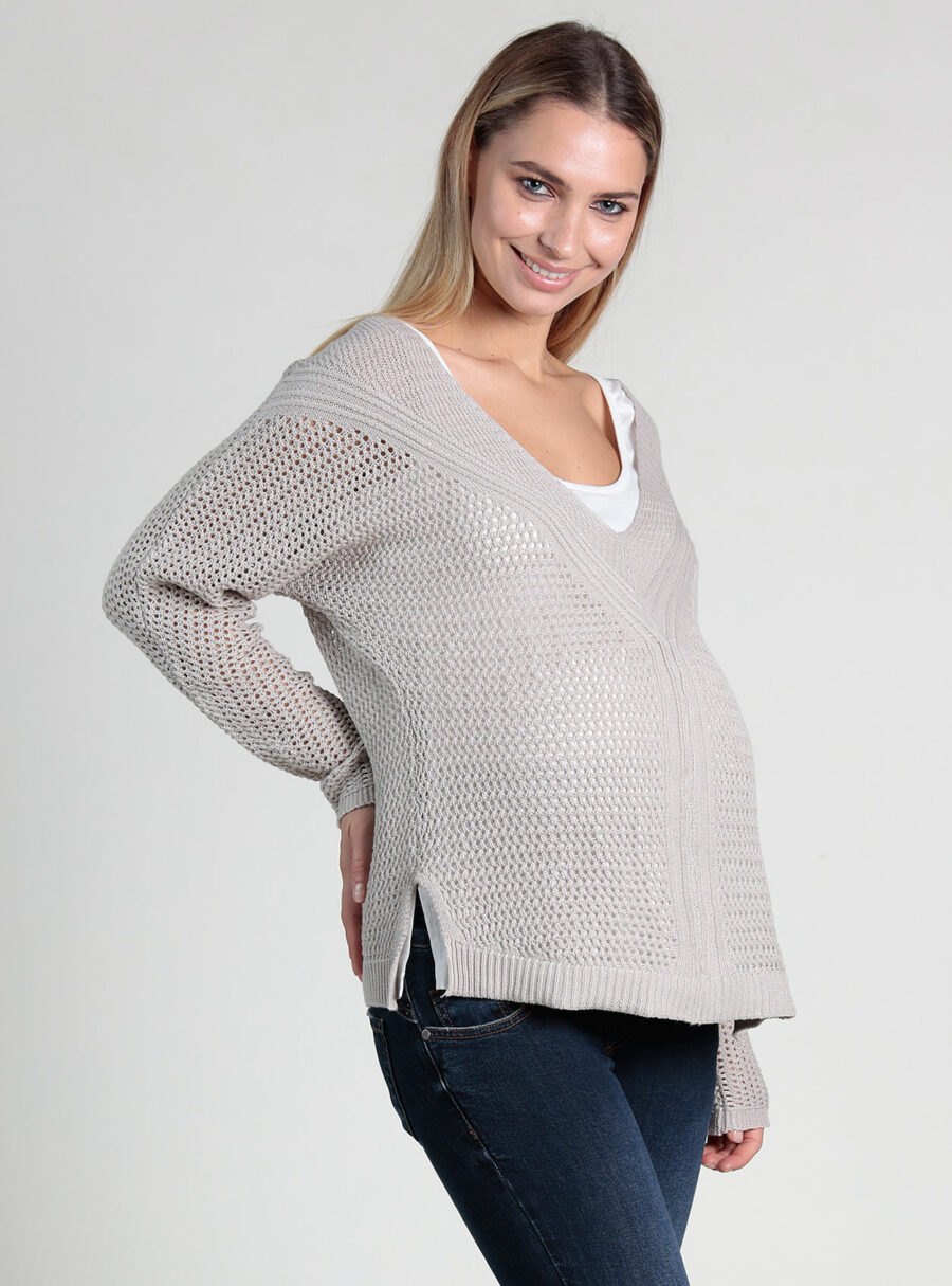 Jersey lactancia de calados con bajo camisa - Imagen 3