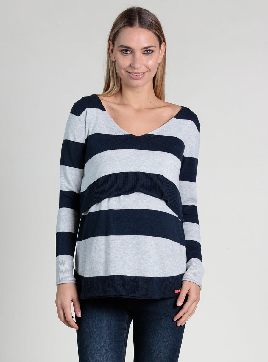 Jersey fino lactancia de rayas