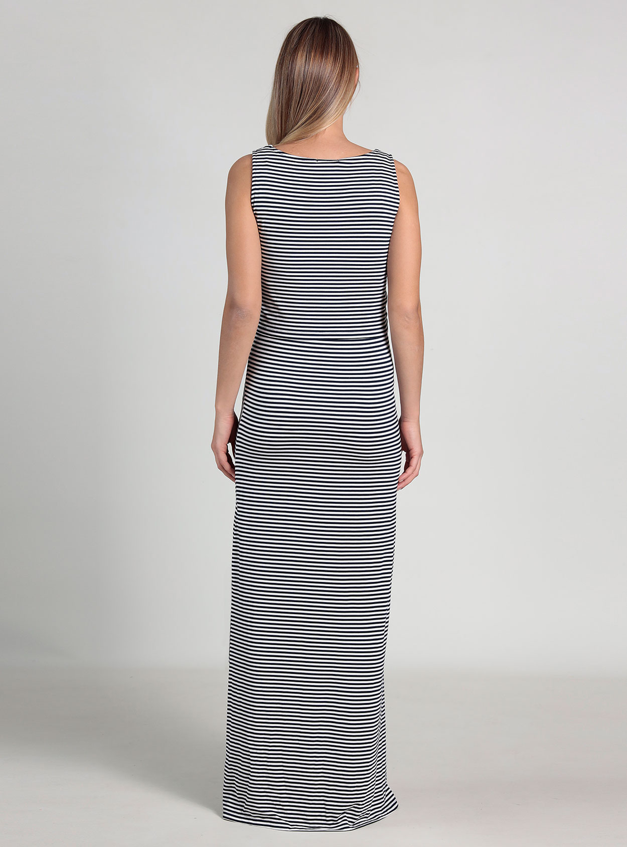 Vestido largo de lactancia de rayas - Imagen 4