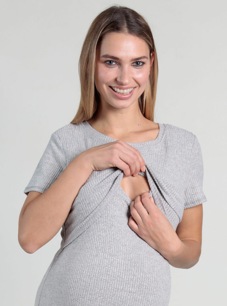Camiseta lactancia cruzada de rib - Imagen 6
