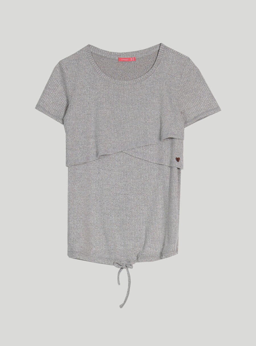 Camiseta lactancia cruzada de rib - Imagen 7