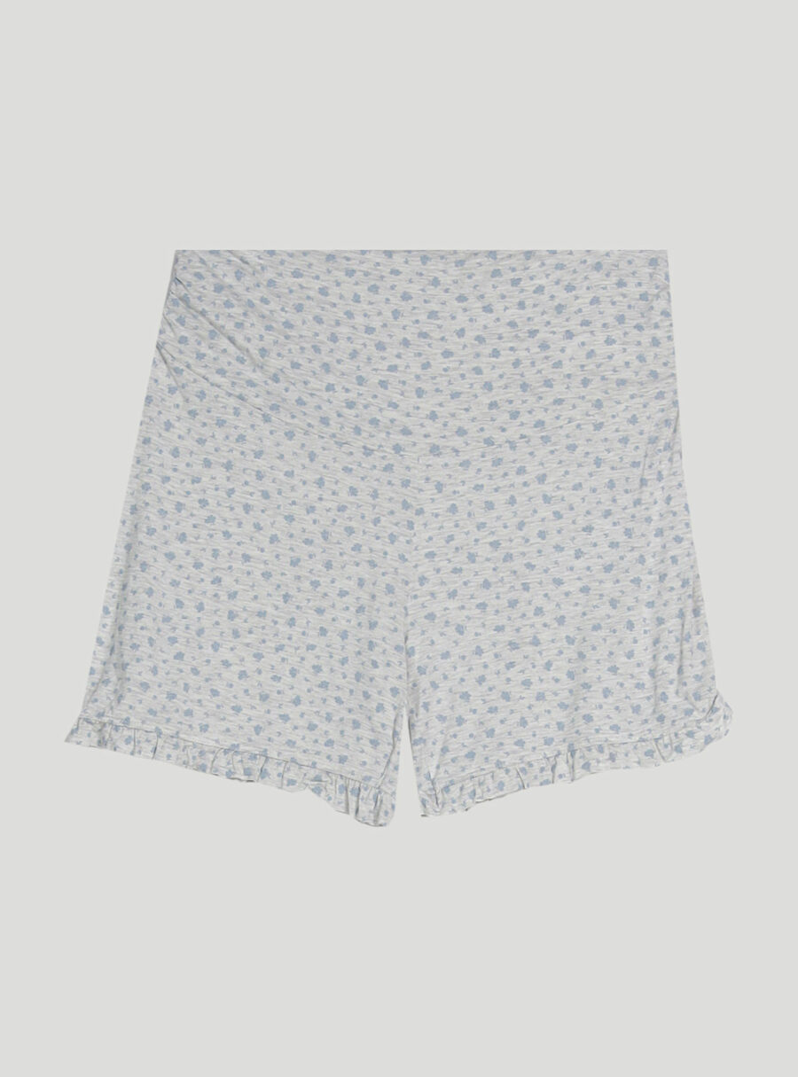Short pijama premamá florecitas con volantito en el bajo - Imagen 6