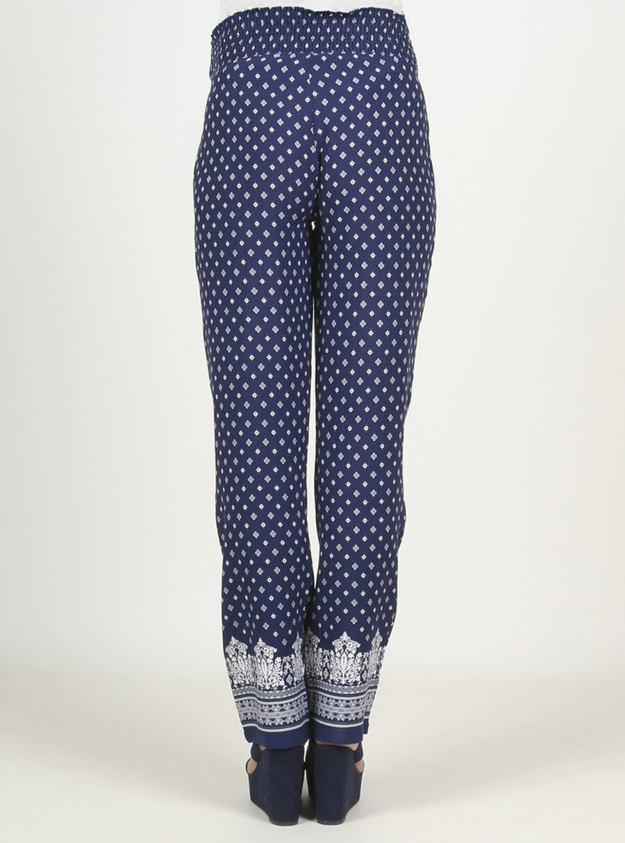 Pantalón ancho estampado con smock - Imagen 3