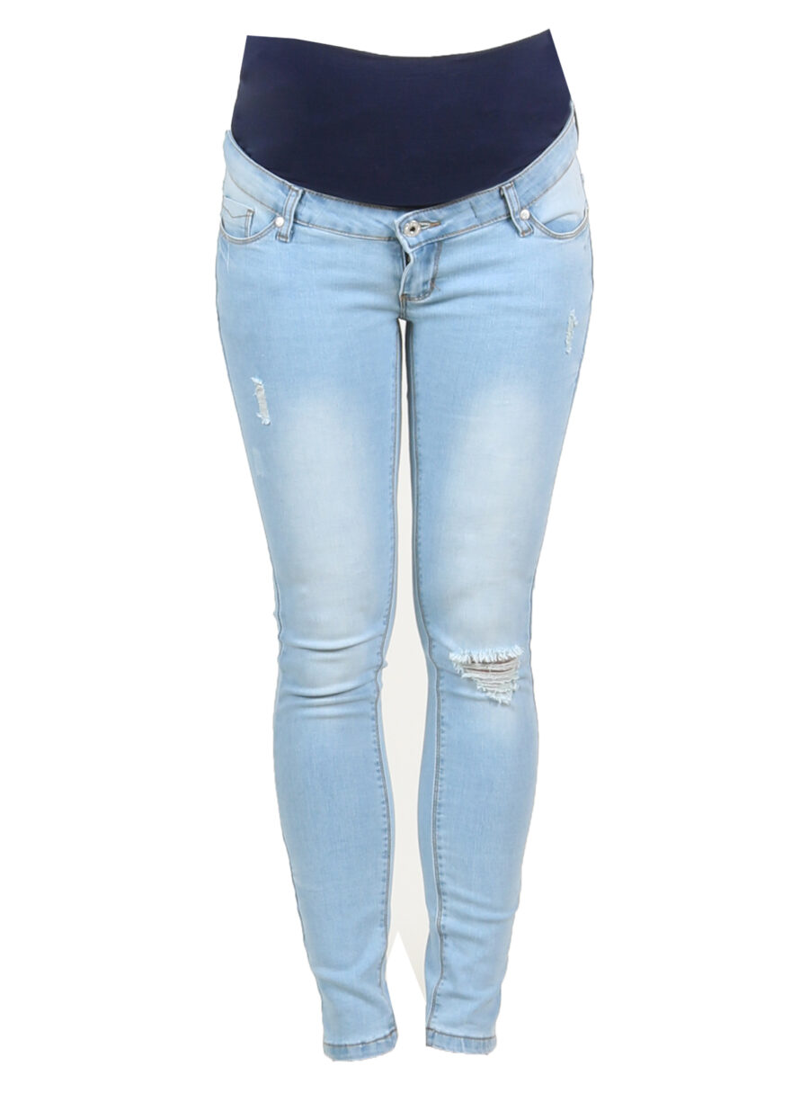 Jeans slim con rotos y barriga baja - Imagen 5