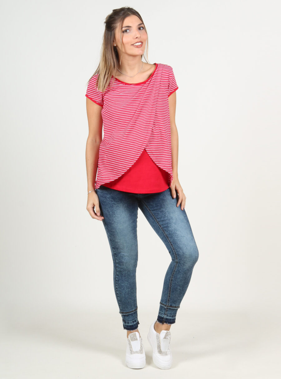 Jeans slim tobillero bajo deshilachado con barriga alta - Imagen 4