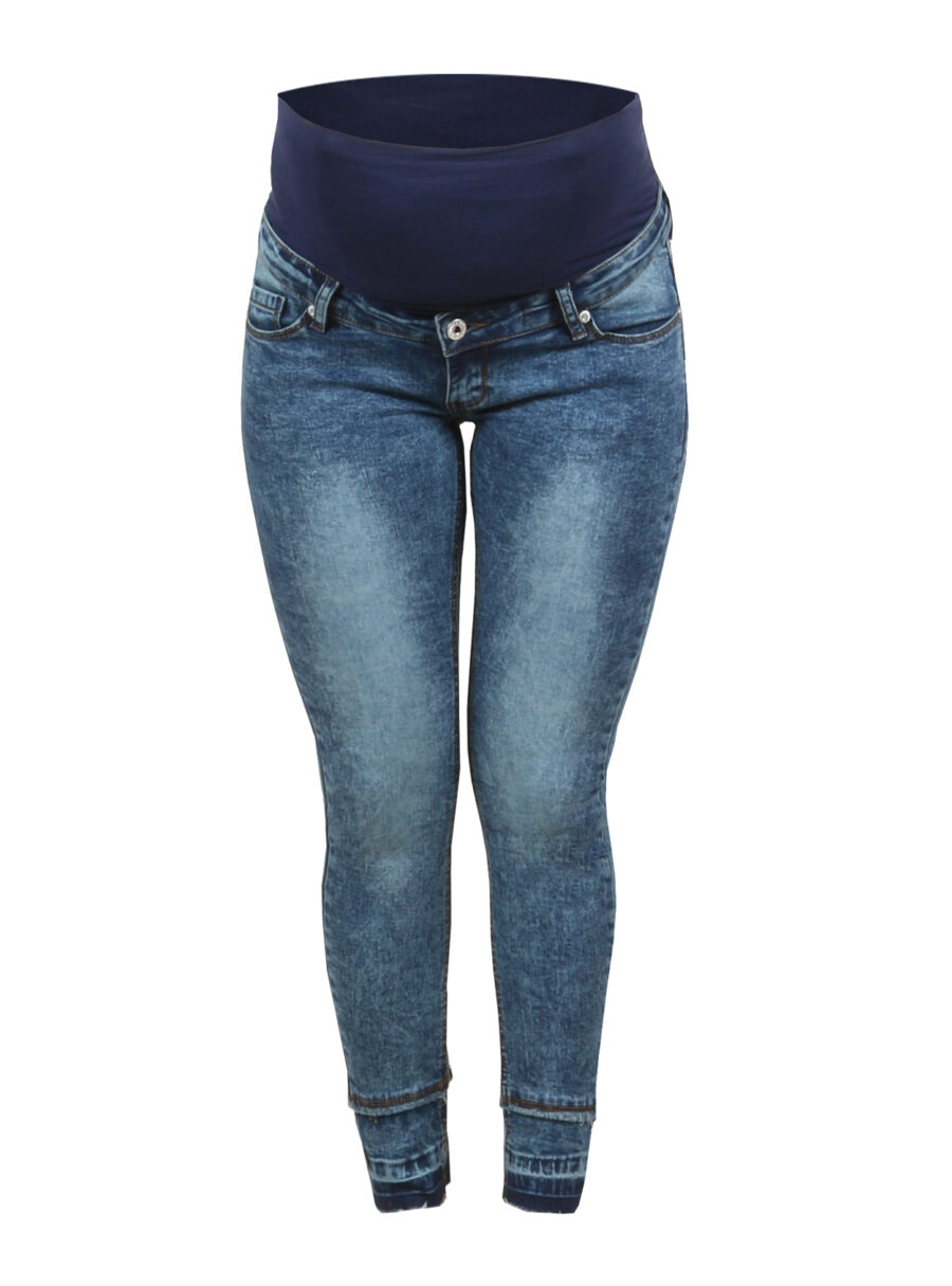 Jeans slim tobillero bajo deshilachado con barriga alta - Imagen 5