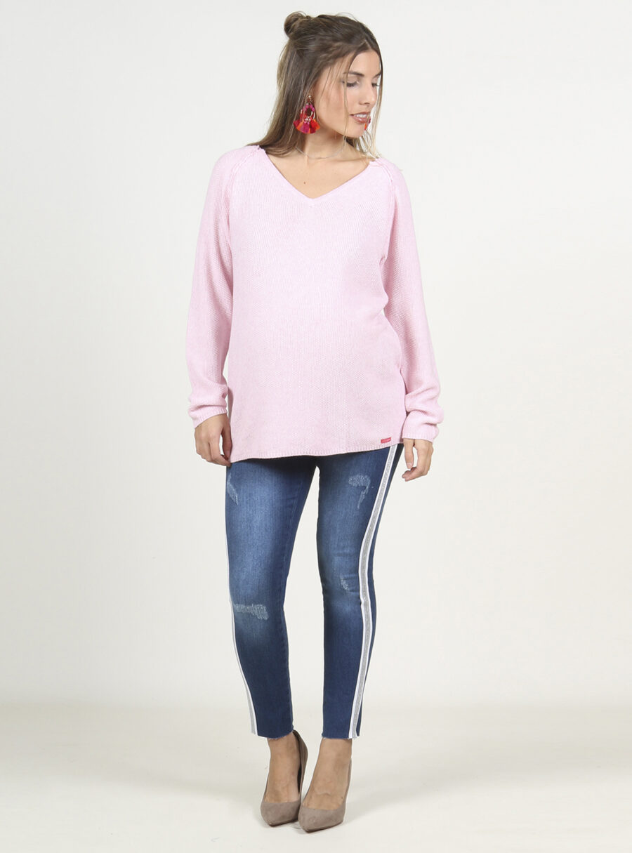 Jeans slim tobillero con tiras fantasía en los laterales - Imagen 4