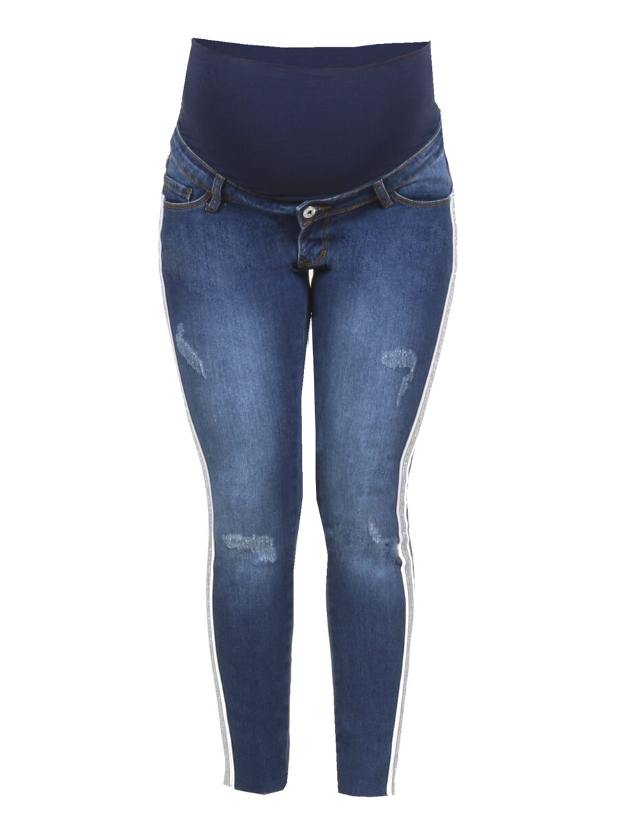 Jeans slim tobillero con tiras fantasía en los laterales - Imagen 5