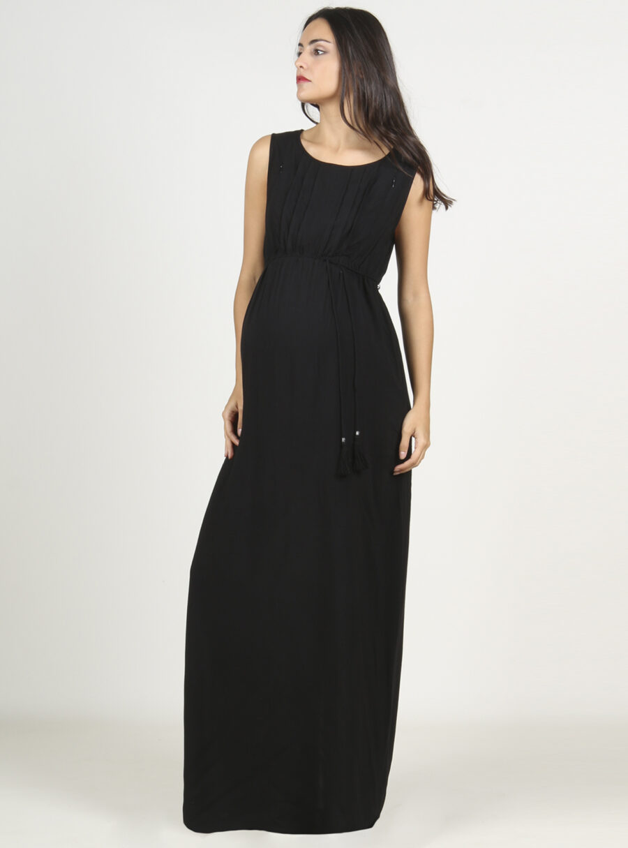 Maxivestido lactancia en color negro - Imagen 2