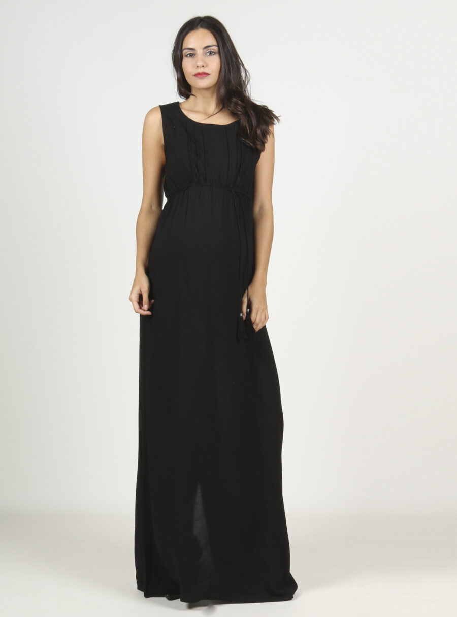 Maxivestido lactancia en color negro - Imagen 4