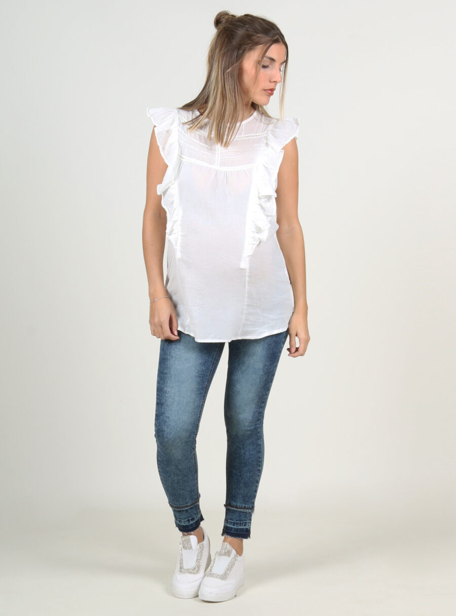 Blusa lactancia con volantes y jaretas - Imagen 4