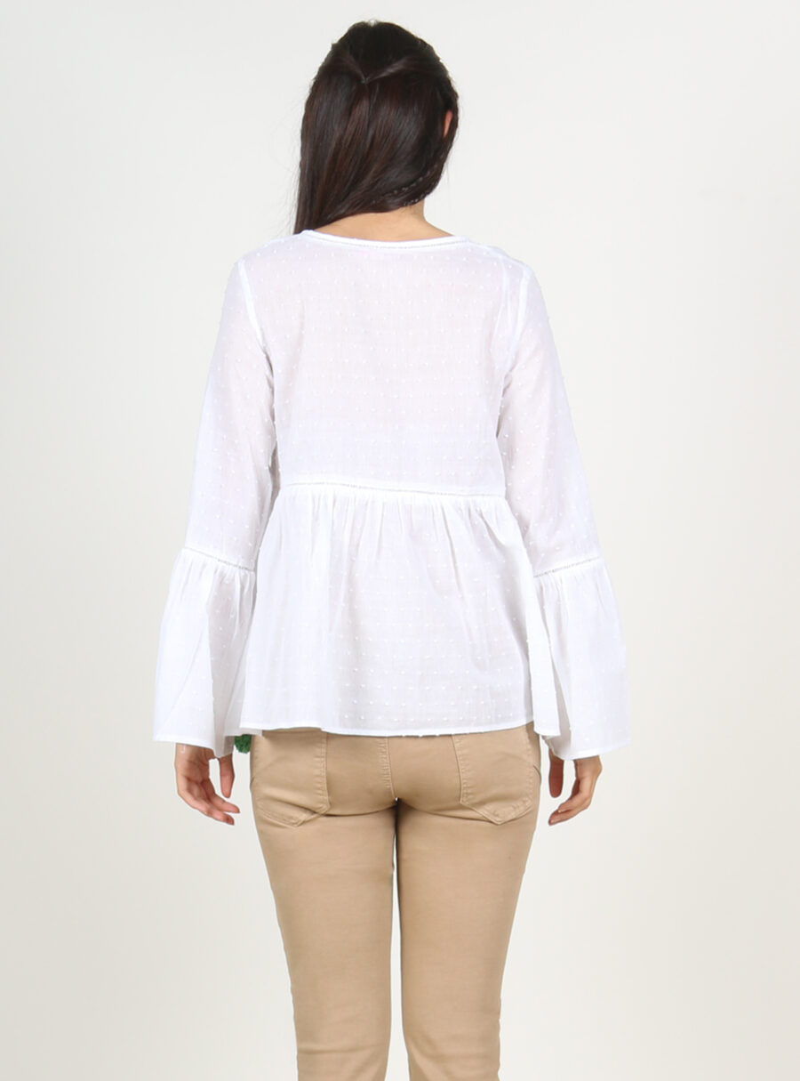 Blusa plumetti con bordado - Imagen 3