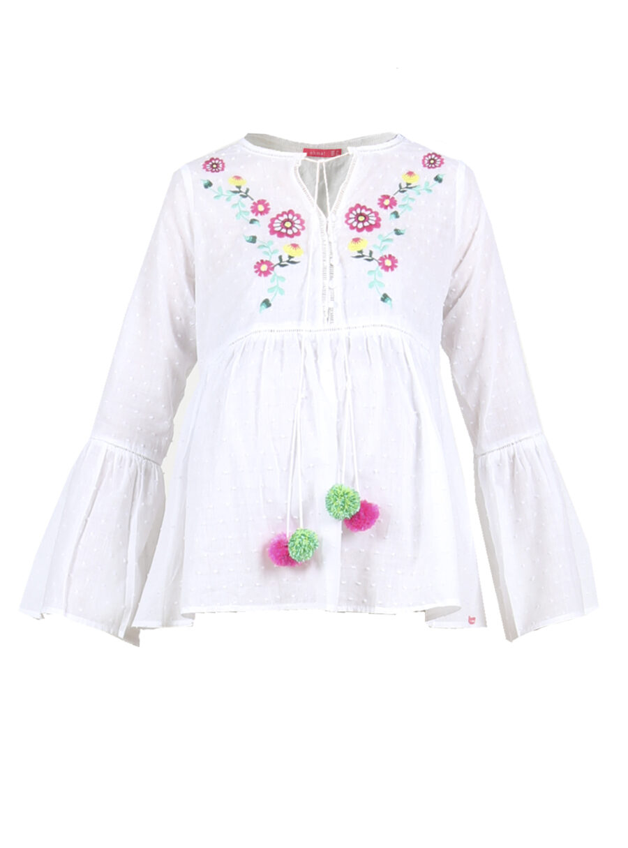 Blusa plumetti con bordado - Imagen 6
