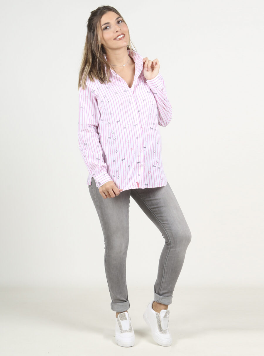Camisa de rayas con estampado - Imagen 4