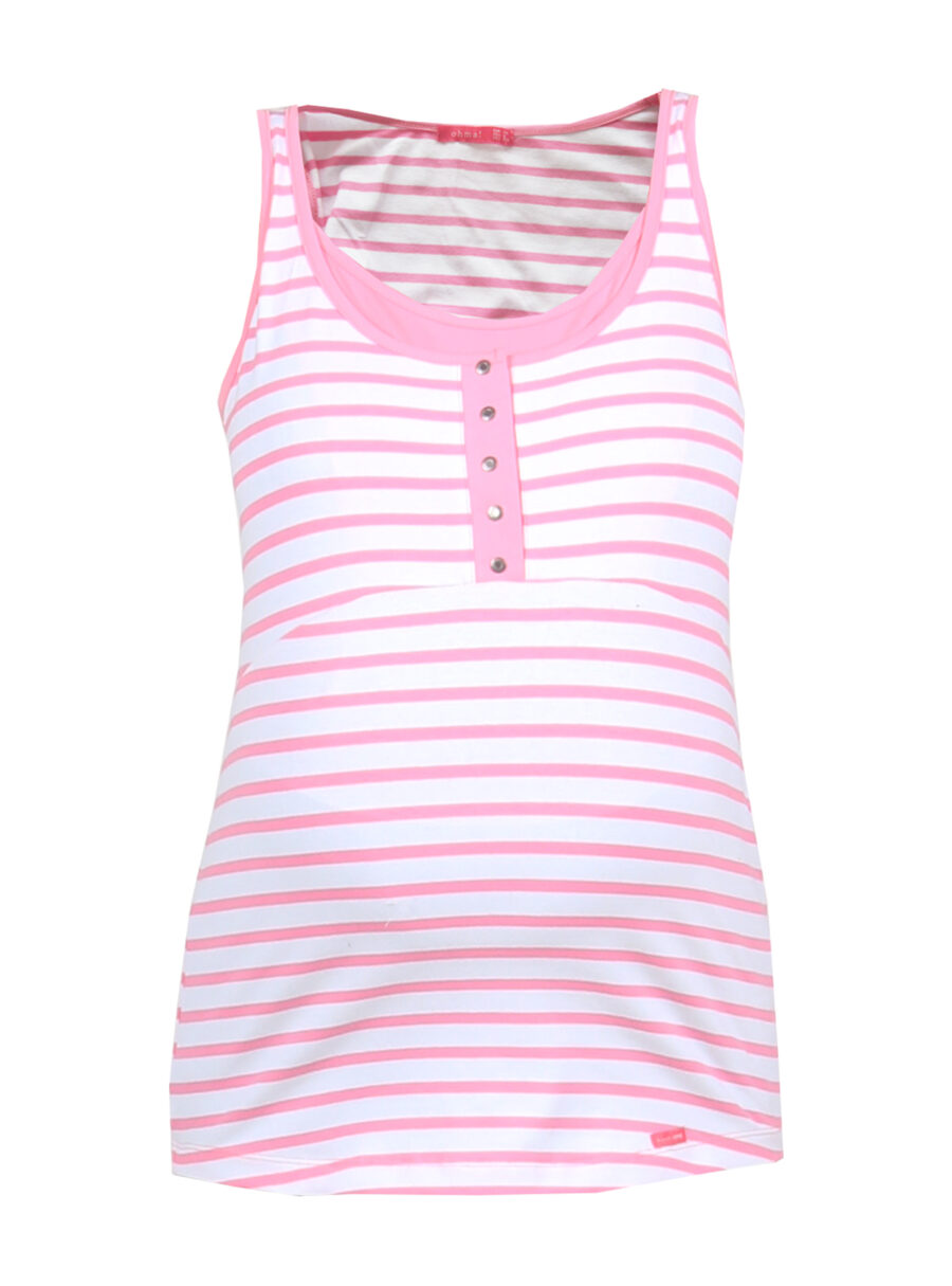 Camiseta tirantes rayas lactancia con baby body - Imagen 7