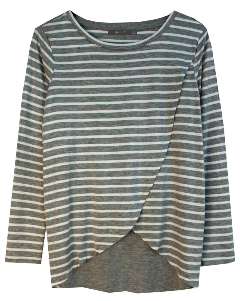 Camiseta lactancia de rayas cruzada