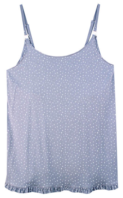 Top pijama lactancia volantes estampado de topos