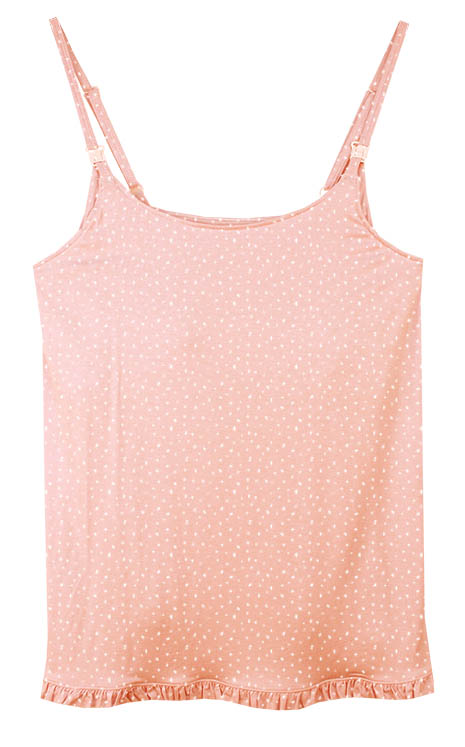 Top pijama lactancia volantes estampado de topos