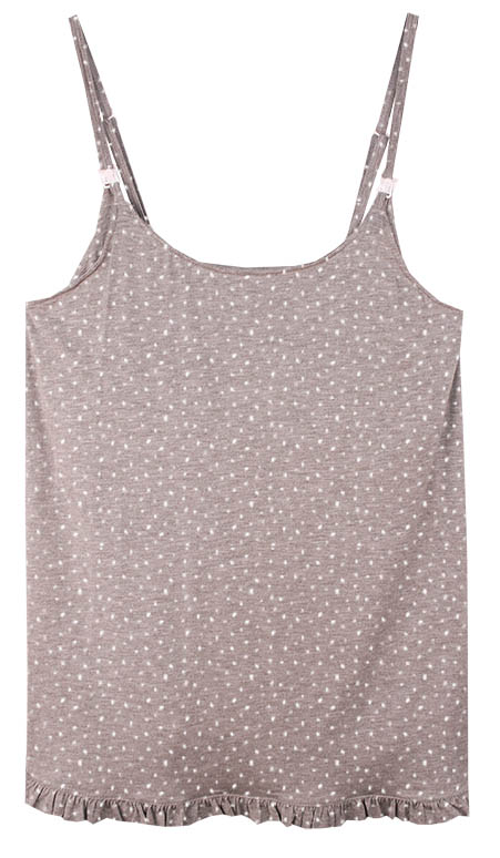 Top pijama lactancia volantes estampado de topos